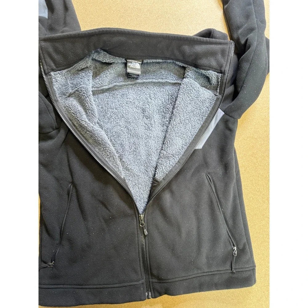 The North Face Mens Fleece Jacket Black‎ Gray Full Zip Outdoor Warm Size M